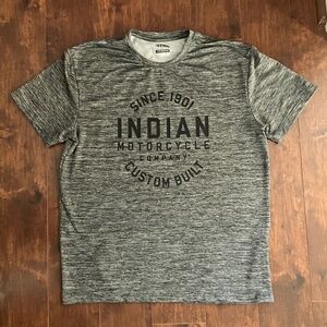 Indian Motorcycle Circle Icon Performance Men’s T-Shirt, Gray and Black, Size L